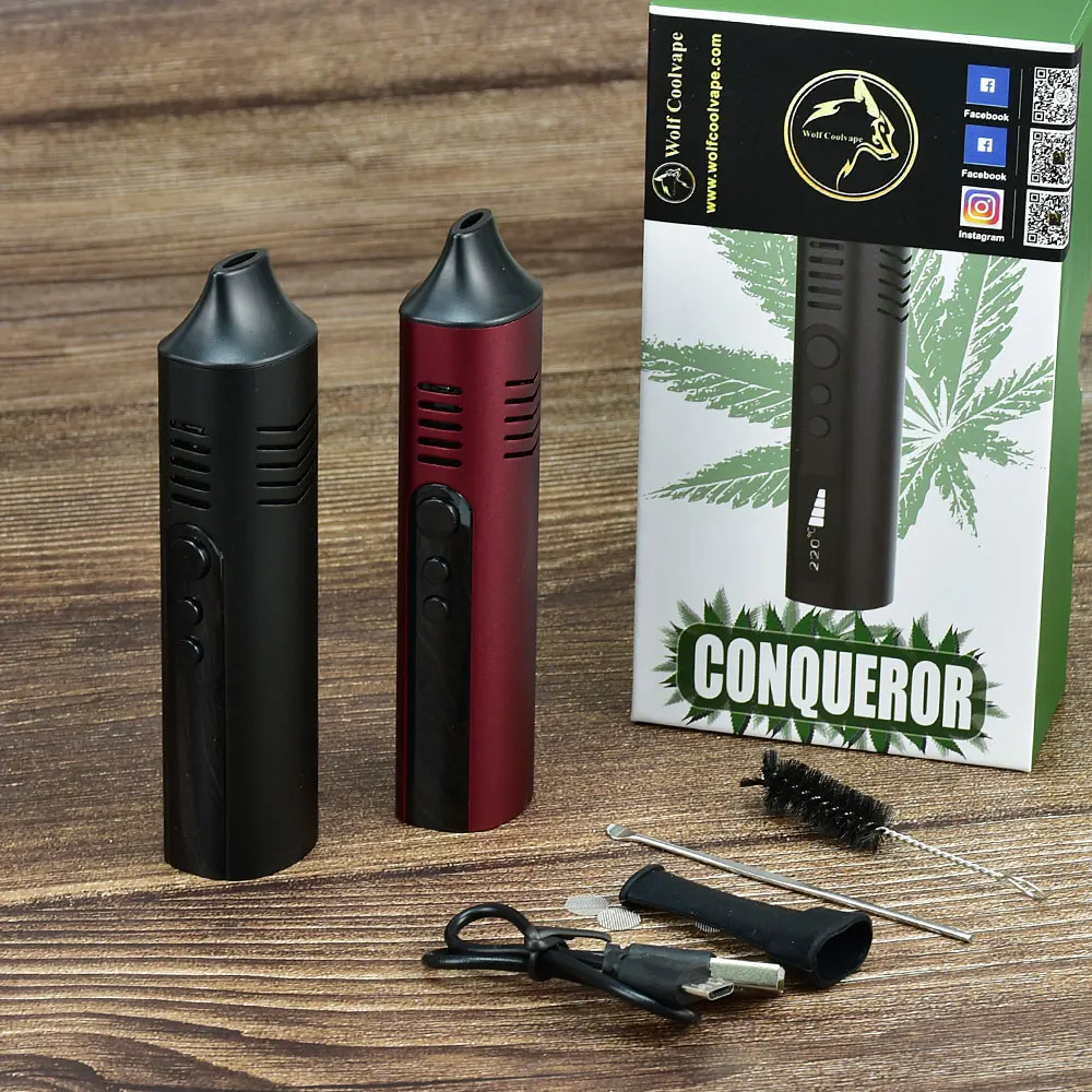 

VAPE Conqueror dry herb vaporizer mod kit 2200mah Temperature adjustable pen vaper mod Dry Herb Vaporizer kit vs Pathfinder V2