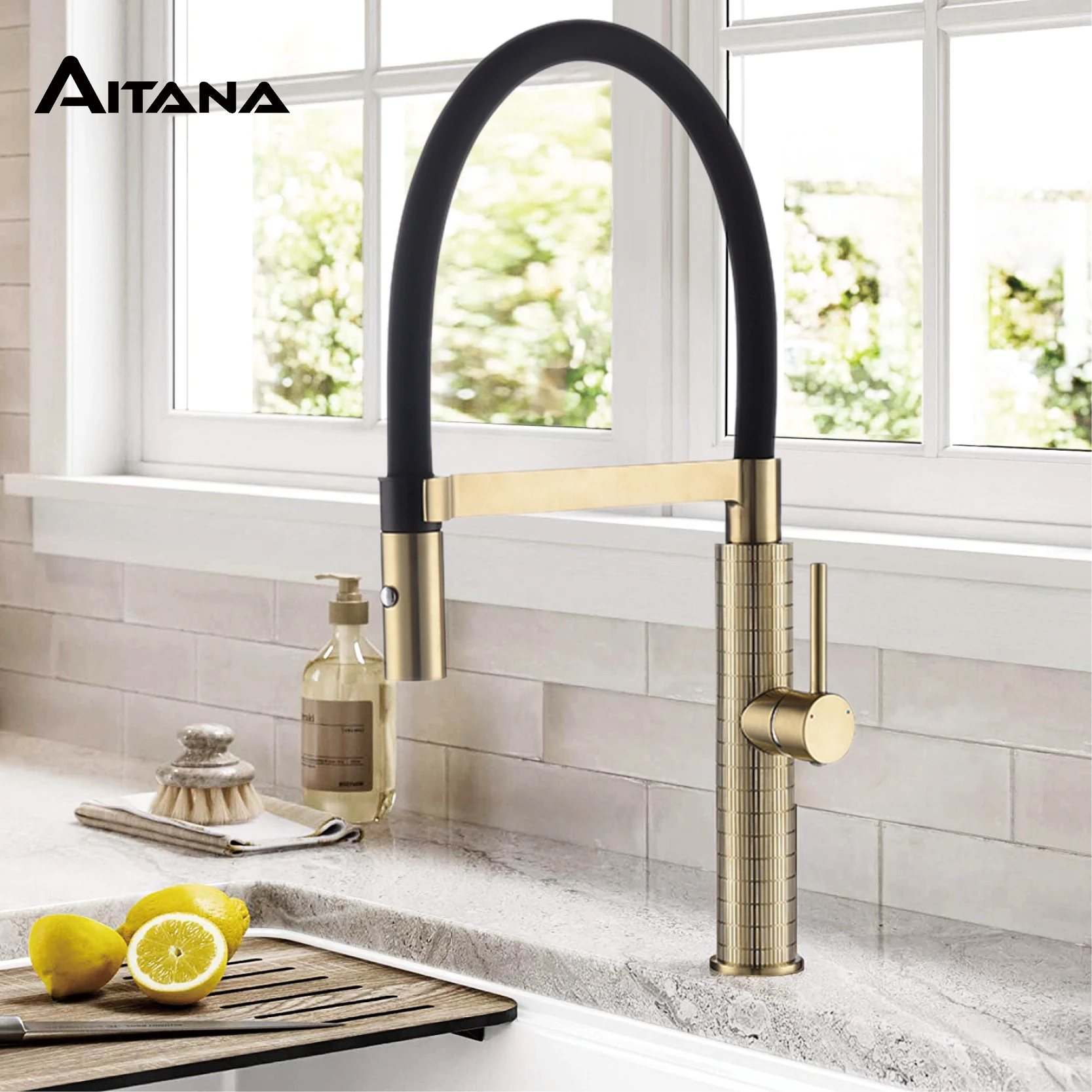 Grifo de cocina negro extraíble, diseño de succión magnética, mango único,  frío y caliente, control dual, grifo de fregadero giratorio de alta gama -  AliExpress