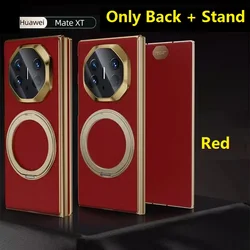 Premium Genuine Leather Flip Cover with Magnetic Ring Stand and 360° Protection for Genuine Leather (Only Red Back)