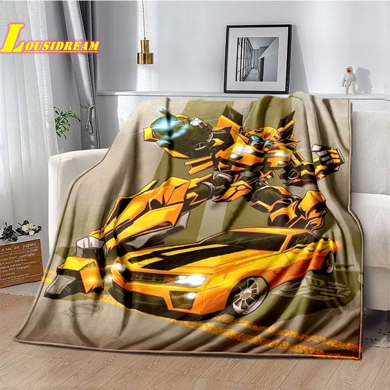 Popular cartoon Autobot T-Transformers fashion soft flannel blanket sofa bed cover outdoor picnic warm blanket birthday gift 5