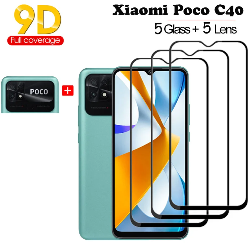 Poco C40 Vetro C40 Poco Fotocamera Pellicola + Vetro Temperato Per Xiaomi Poco C40 Poko C40 Pococ40 Cover Custodia Poco C 40 Vetro Temperato Xiaomi Po