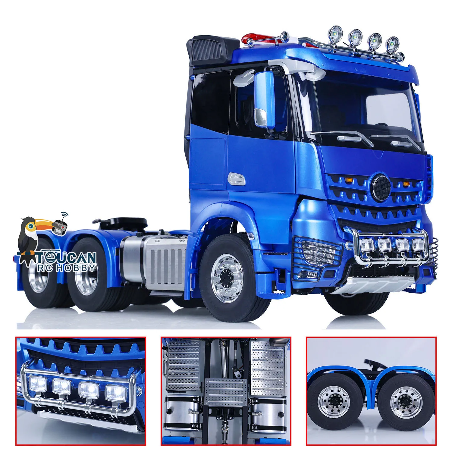 Toy LESU 6x6 1/14 RC Tractor Truck Remote Control Car DIY Painted Finished Model 2-speed Transmission Lights Sounds ESC THZH1689 3