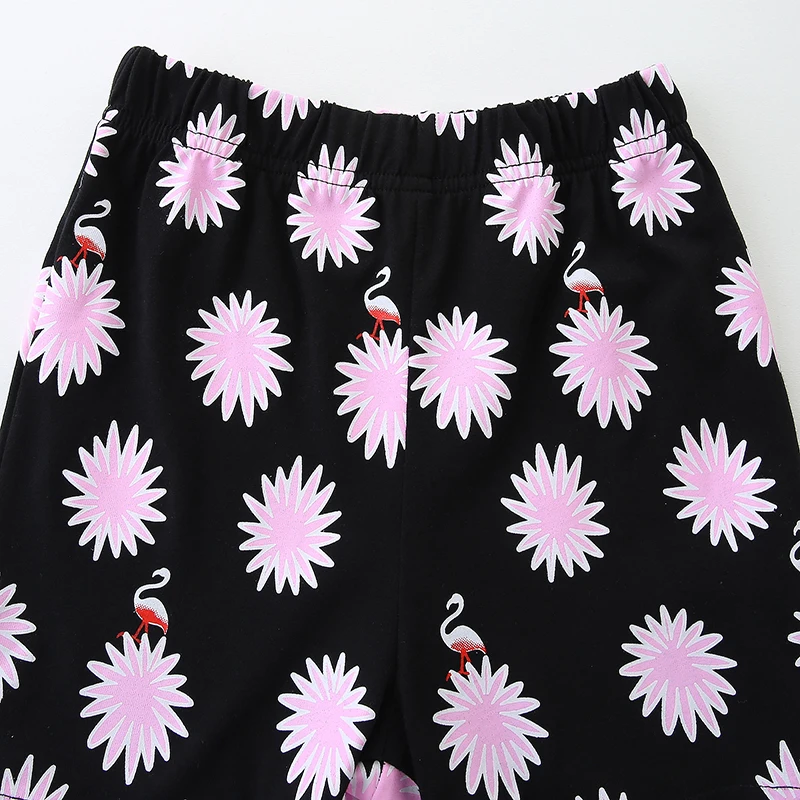 2Pcs/set Summer Two-pieces Tracksuits Toddler Baby Boys Children's Clothing Cartoon Flamingo Kids Clothes Top+ Pants