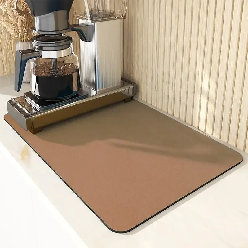 Deluxe Absorbent Countertop Dish Mat with Non-Slip Rubber Backing