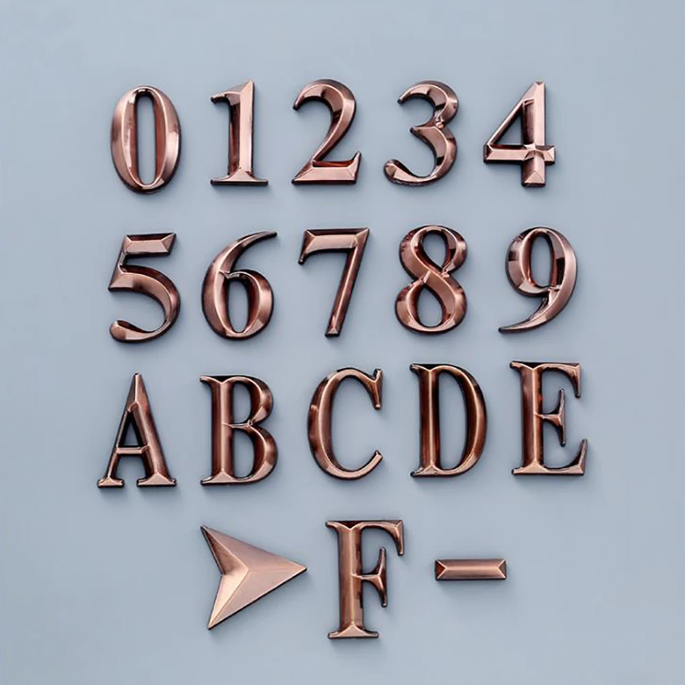 FashionBlackRedBronzeNumber5cmModernPlaqueNumberHouseHotel