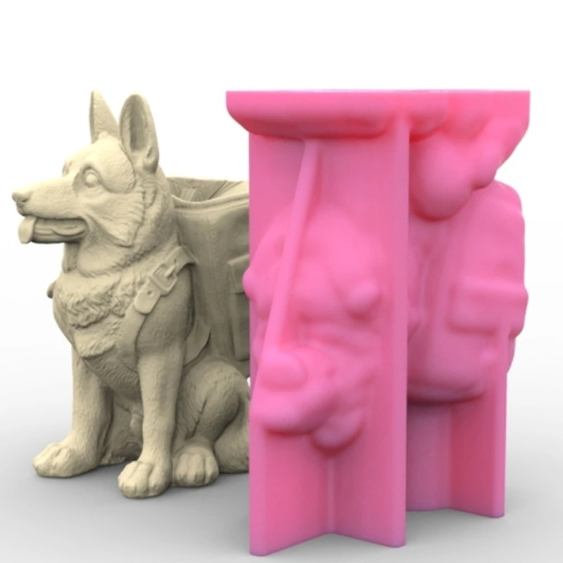 Concrete Mold Collie Silicone Vase Mold for Crafting Concrete Flowerpot