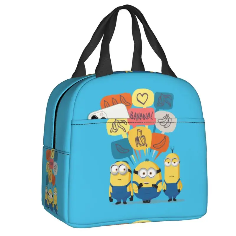 Minions Lunch Bag Women Riutilizzabile Cooler Thermal Insulated Lunch Box Per Bambini School Children Multifunzione Food Bento Box