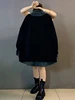 Extra Large Size 300 Pou European Faion Denim Collar Sweatirt Women's plus Size Loose All-Match  irt Trendy Autumn