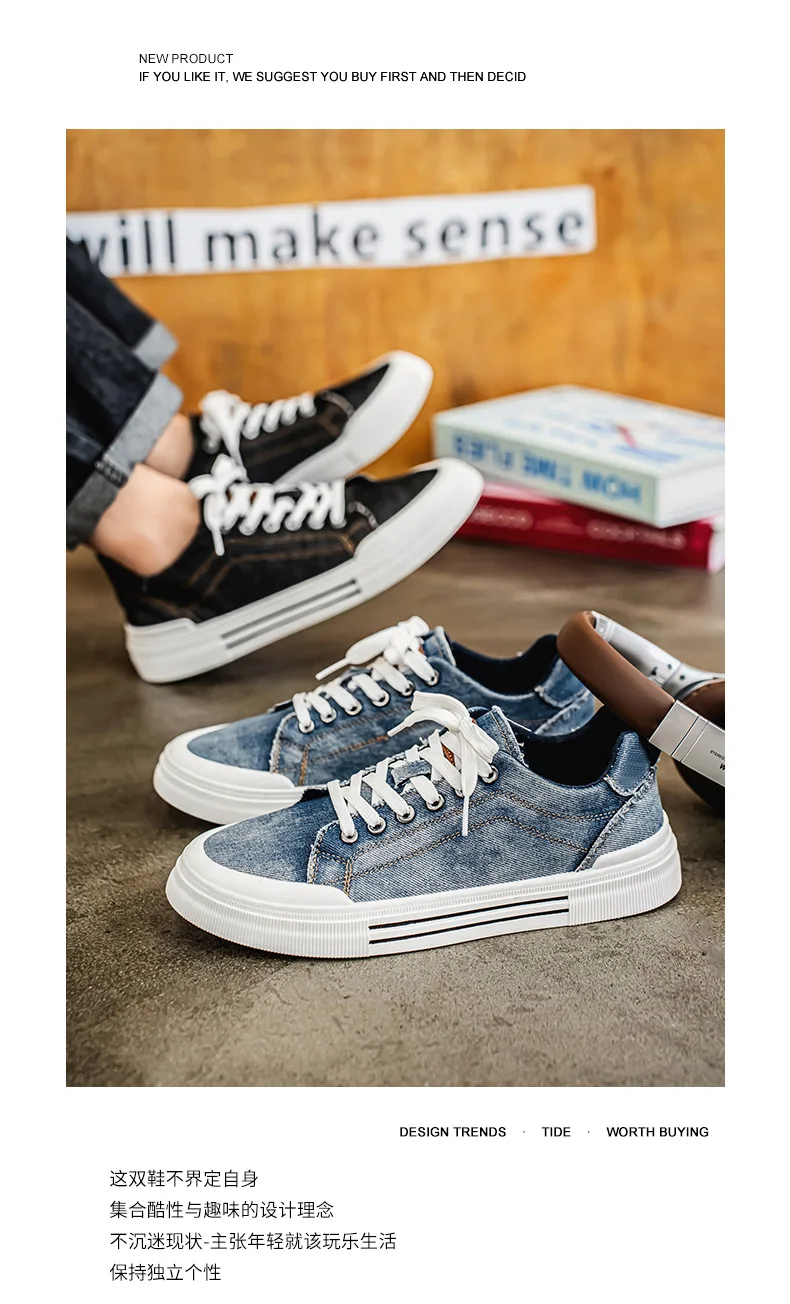 Große Größe 39-48 Herren Sportschuhe Marken atmungsaktive Herbst Canvas Sneakers Herren Laufschuhe Designer Jeans Stoff Wanderschuhe – Detail 3