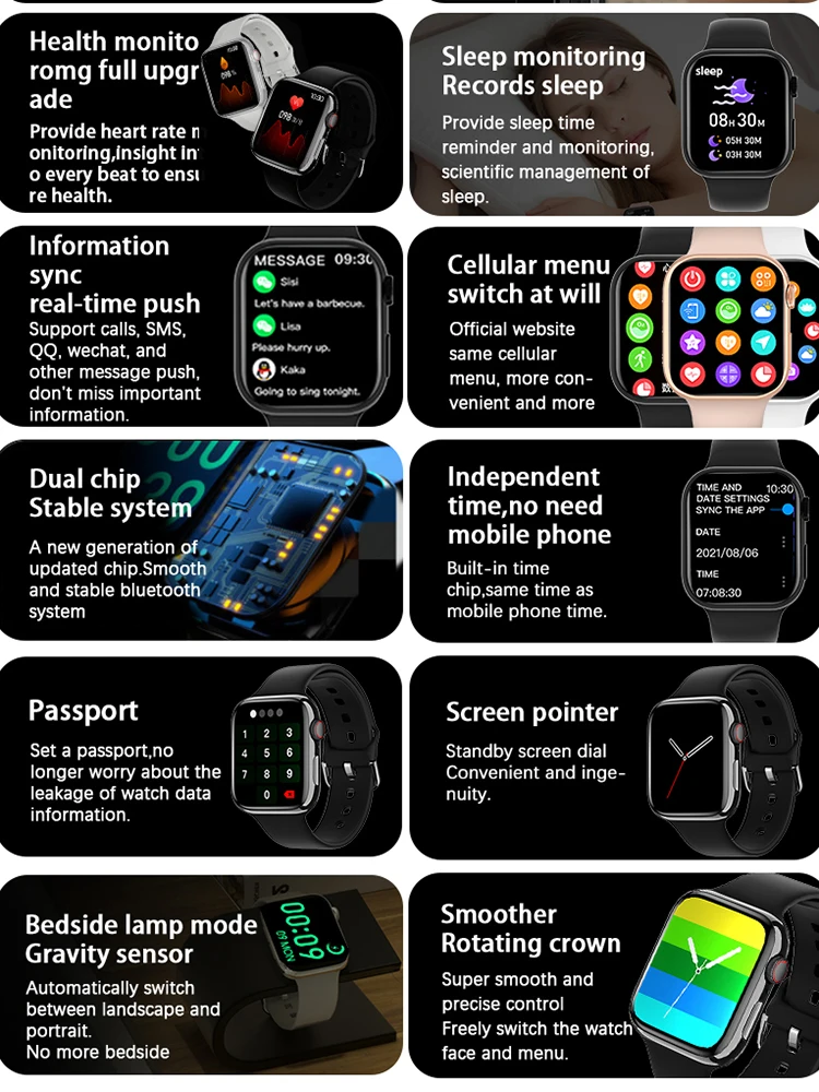 2023 Ʈ ġ  ø 8 2.0 ȭ  ȭ ɹڼ  Smartwatch ð IWO ð 8
