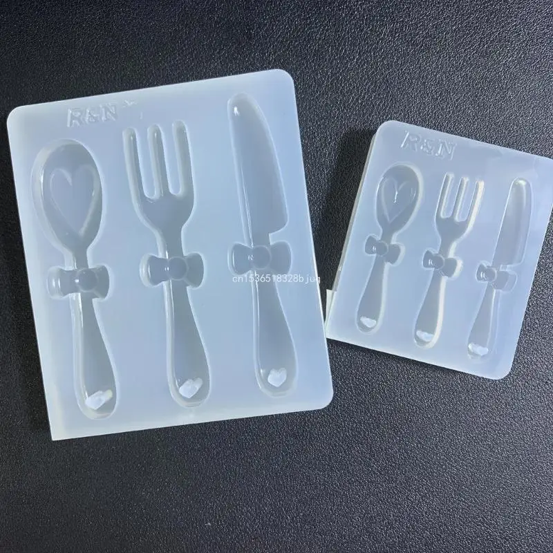 

Силиконовые формы для украшения, нож, вилка, ложка, брелок, форма с отверстием, кулон «сделай сам», Прямая поставка