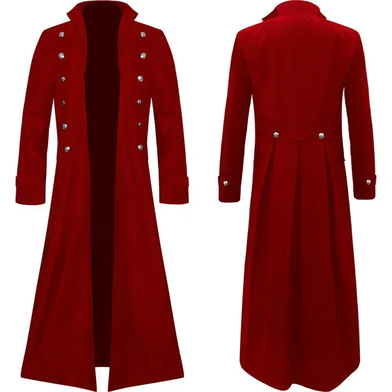 Medieval pirate steampunk vintage trench coat gothic mens tuxedo jacket Victorian carnival party cosplay costume