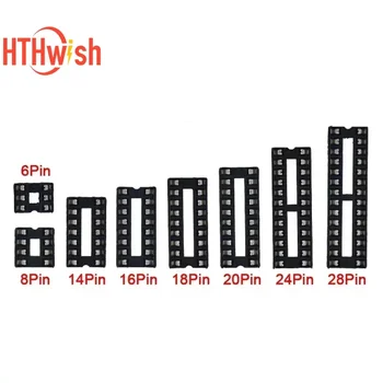 10pcs IC seat 6P/8P/14P/16P/18P/20P/24P/28P DIP IC Sockets Adaptor Solder Integrated Circuits Sockets Electronic Component 1
