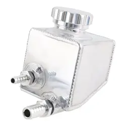 Enhanced Aluminum Power Steering Fluid Reservoir Tank - Sandblasted Finish, Silver and Black Options (Silver)