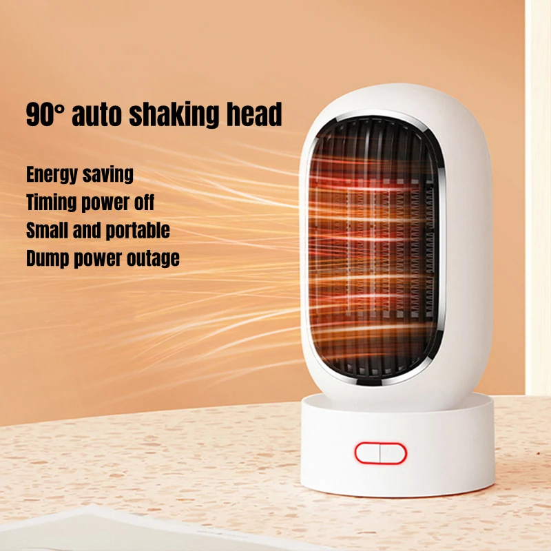 Winter Warmer Electric Heater Fan PTC Ceramic Heating 90 Auto Rotary Air  Warming Machine Timed-off 2 Gear for Home Room Office