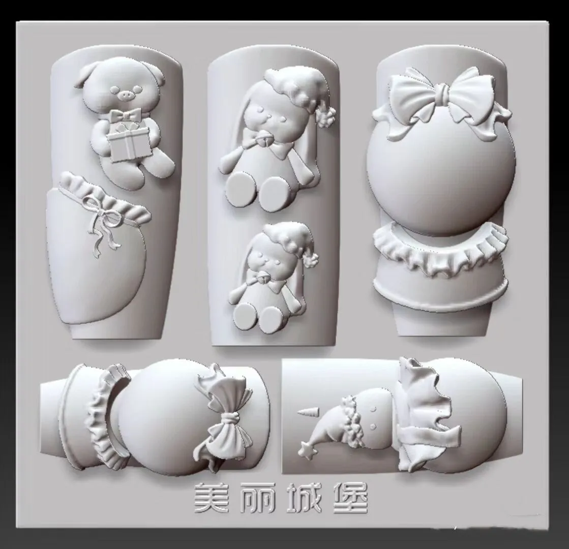 1pc Christmas Halloween Pumpkin Spider Christmas  3D Acrylic Mold   Nail Art Decorations  Nails DIY Design Silicone  Nails  Mold 6