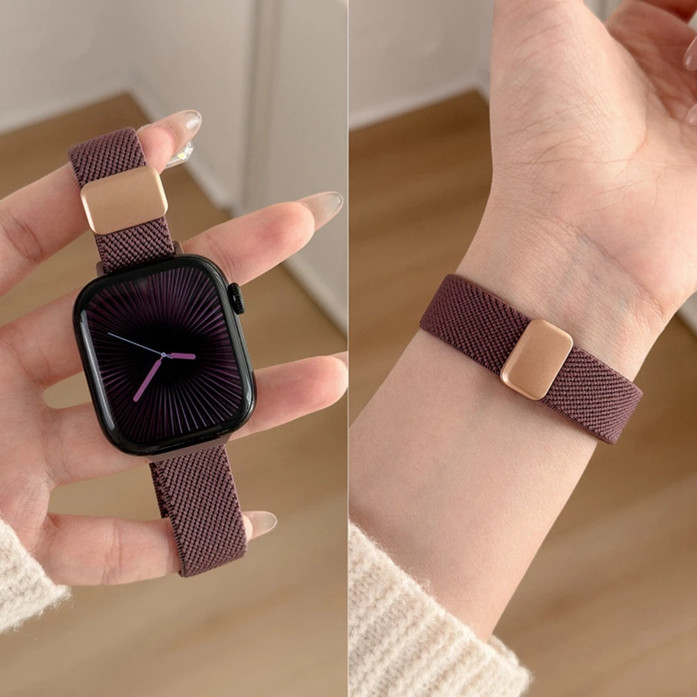 Elegant Magnetic Elastic Nylon Strap for Women - Premium Watch Band Replacement