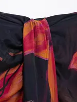 Elegant Women Bohemian Style Floral Print Front Knotted Slim Wrapped Skirt Faldas Mujer Female Summer Zipper Midi Skirts QUN2612 - Image 5