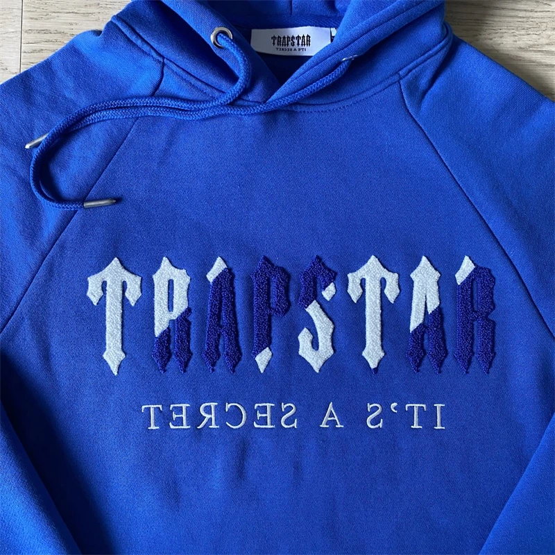 Trapstar-chándal informal de chenilla para hombre y mujer, ropa de calle  decodificada con capucha, brillante