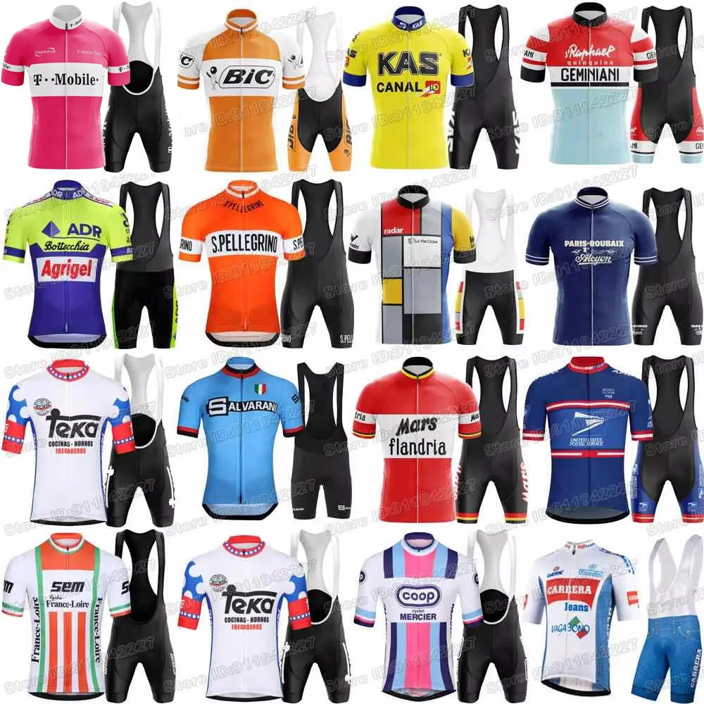 2025 Classic Retro Team Cycling Jersey Set Men Vintage Cycling