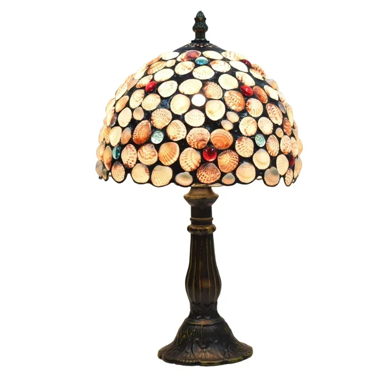 Creative Dimming Table Lamp European and American Style Retro Shell Modern Wedding Bedside Study Romantic Bedroom