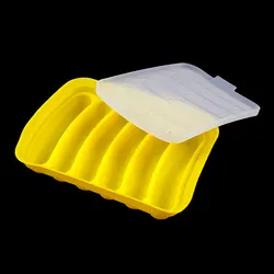 DIY Silicone Sausage Mold with Lid for Baby Food and Hot Dog Making (Yellow)
