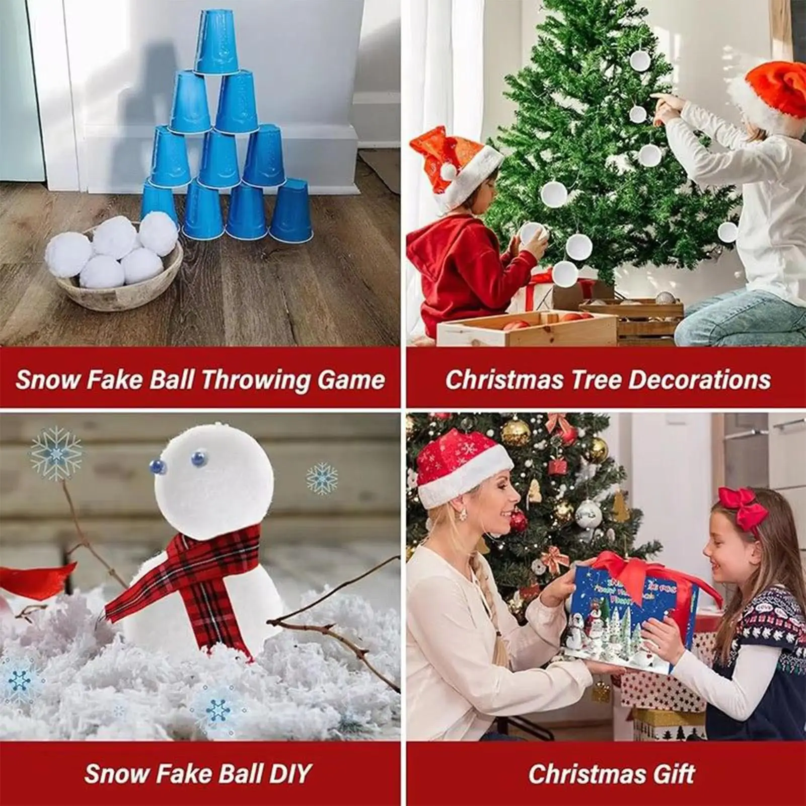 Snow Toy Balls 30 Pieces Soft Artificial Fun Holiday Supplies Winter Indoor Toys For Christmas New Year Special Occasions Kids
