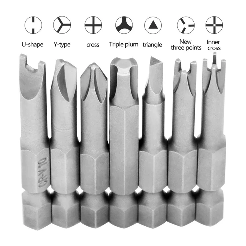 Magnetic Screwdriver Set - Hex Shank Y U Triangle Bits With Storage Case