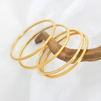 3 Pieces/lot Non Fading Stainless Steel Bracelet Bangles For Women Simple Style Gold Plated Waterproof Women's Bracelets Bangle 2