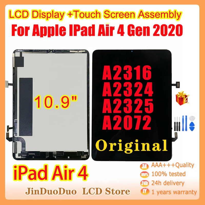 10.9 "Display Lcd Touch Screen Digitizer Assembly Apple Ipad Air 4 Air4 Lcd Per Ipad 4 A Generazione 2020 A2316 A2324 A2325 A2072