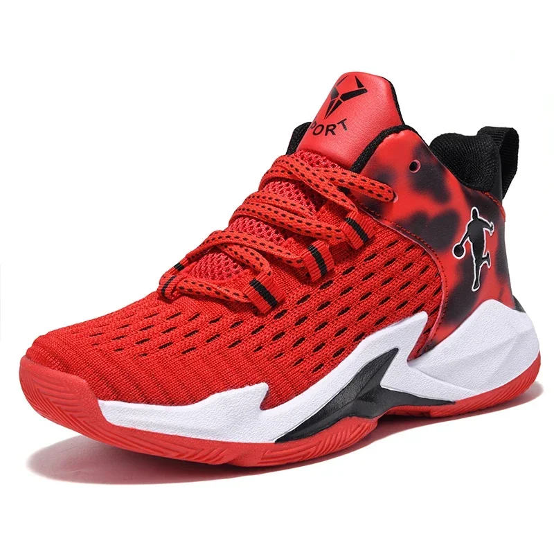 Boys Brand Mesh Basketball Shoes 8 Kids Sneakers Thick Sole Non-slip Children Sports Shoes Child Boy Basket Trainer Shoes Girls 2