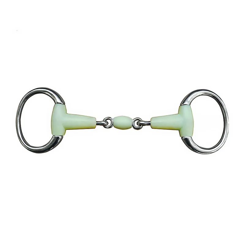 125/127/130mm Horse Gag eggbutt Apple bit Snaffle Bite Stainless Steel Loose Oval Link Mouthpiece Training Equestrian Equipment 3