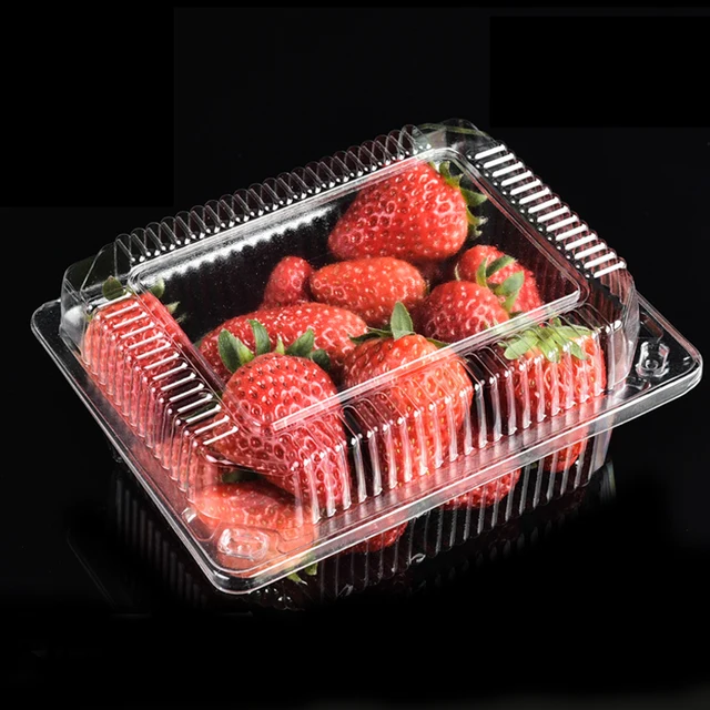 100Db -Os Eldobható Csomagoló Dobozok Átlátszó Műanyag Tartályok Gyümölcsdobozok Elvihető Sütemények Snacks Ételcsomagoló - Image 5