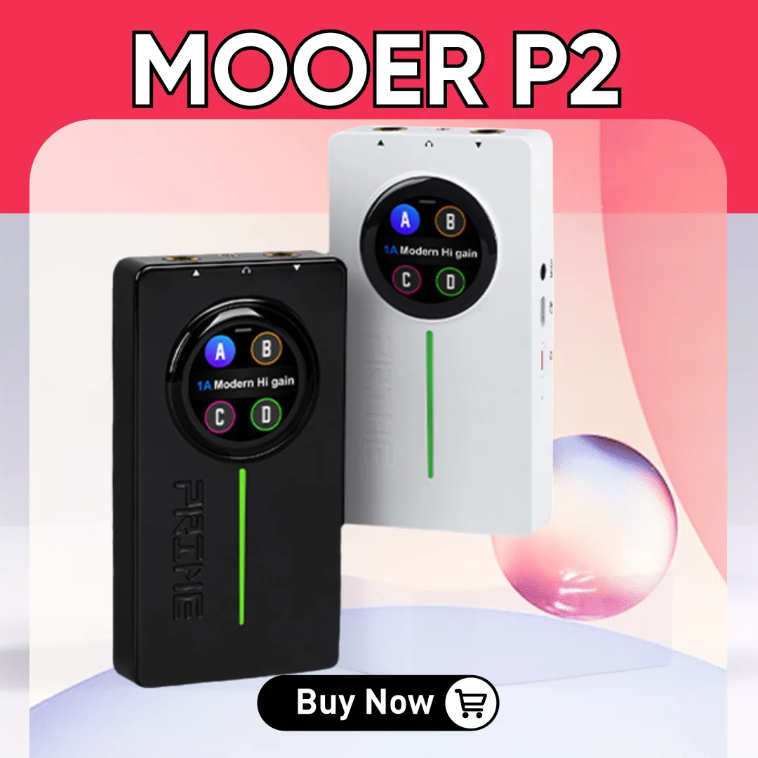 

MOOER P2 Multi-Function Pedal Processor Portable smart effects unit offers 80 preset tone positions for 134 effects.
