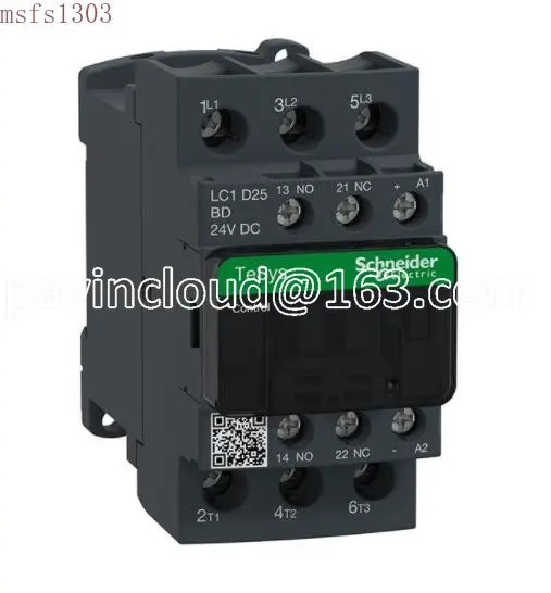 

LC1D25BD LC1-D25BD TeSys D contactor - 3P(3 NO) - AC-3 - = 440 V 25 A - 24 V DC coil