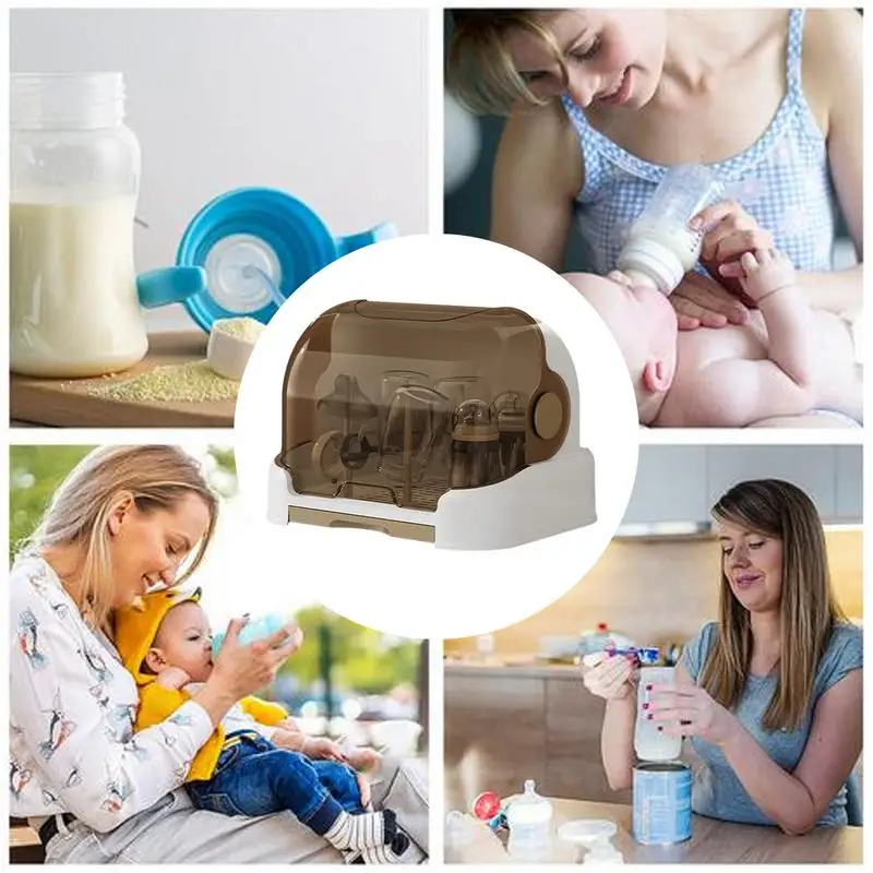 Baby Bottle Drying Rack With Removable Drip Tray Dustproof Bottle Storage Dust-proof Portable Baby Storage Box With Lid bottle drying rack baby bottle drying rack feeding bottle drying rack