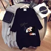 Large Size Mickey Mouse T-shirt Girl Trend Mid-Length Loose Casual Short-Sleeved Cartoon Mickey Print T-shirt Round Neck Top 2