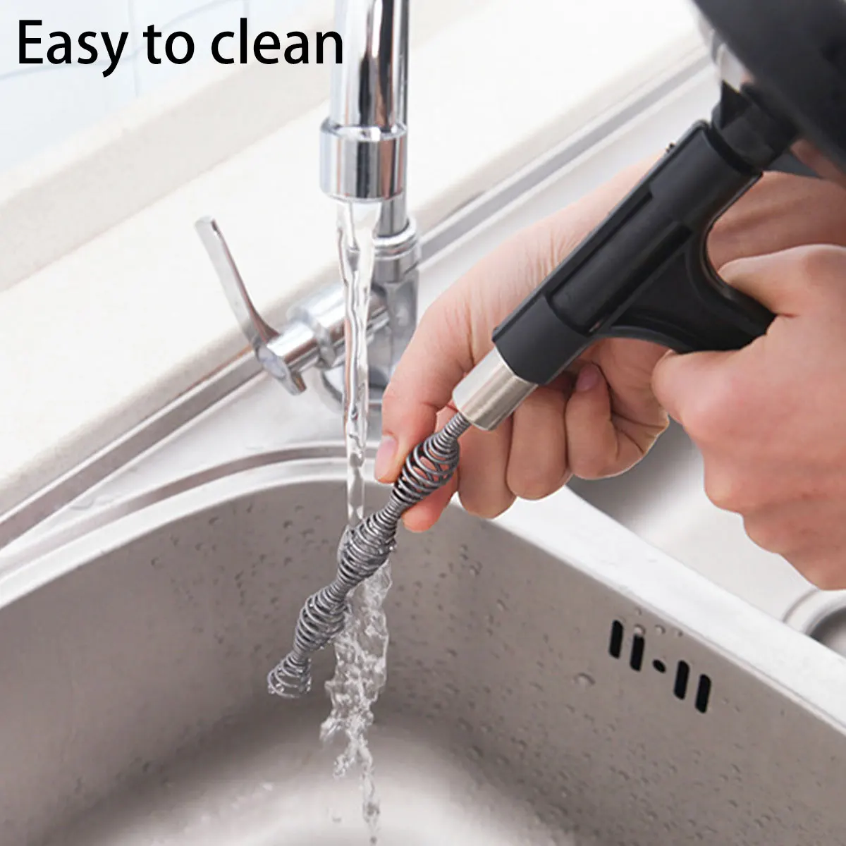 Manual Drain Pipe Cleaner Auger Tool for Bathroom Sink