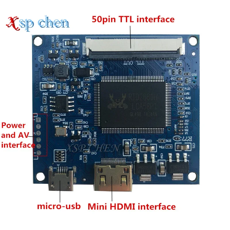 Monitor Lcd Driver Control Board Compatível com Mini Hdmi Lattepandaraspberry pi Banana pi pi pc 1024x600 - Imagem 2
