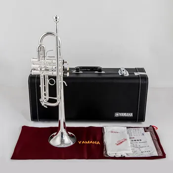 Japan quality 9445CHS C Trumpet C Flat Brass Silver Plated Professional Trumpet Musical Instruments with Leather Case