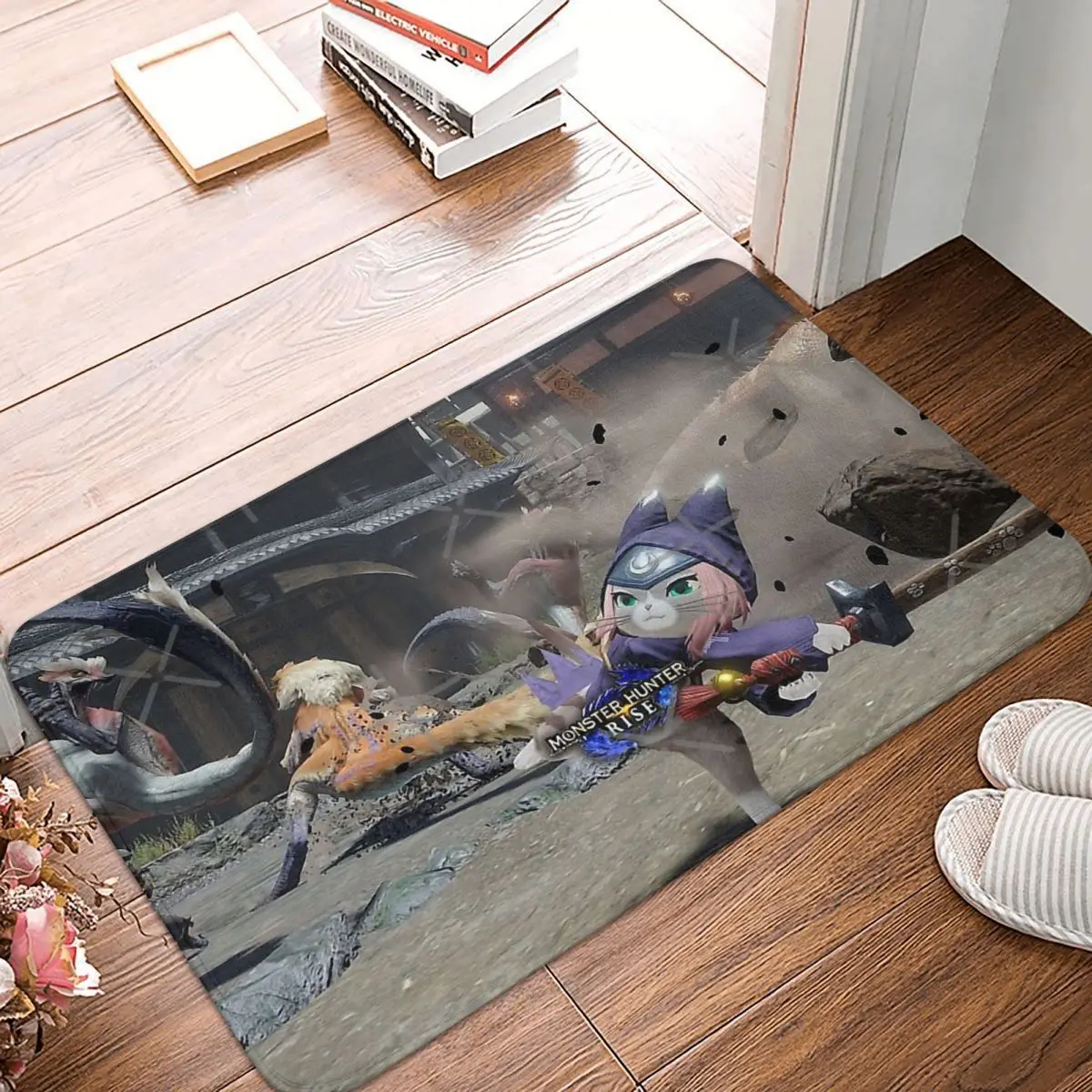 Monster Hunter Rise Kitchen Tappeto Antiscivolo Monster Hunter Rise Soggiorno Mat Welcome Door Mat Floor Decor Rug