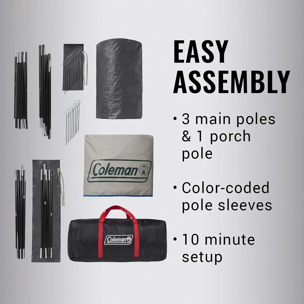 f Tent with Enclosed Screened Porch Option, Includes Rainfly, Carry Bag, Extra Storage, and 1