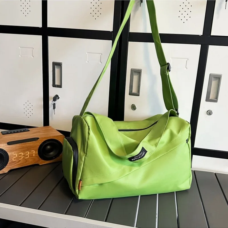 Shoulder Bag Handbag Simple Solid Color Zipper Unisex Large Capacity Daily Use Travel Perfect for Casual Shopping and Fitness