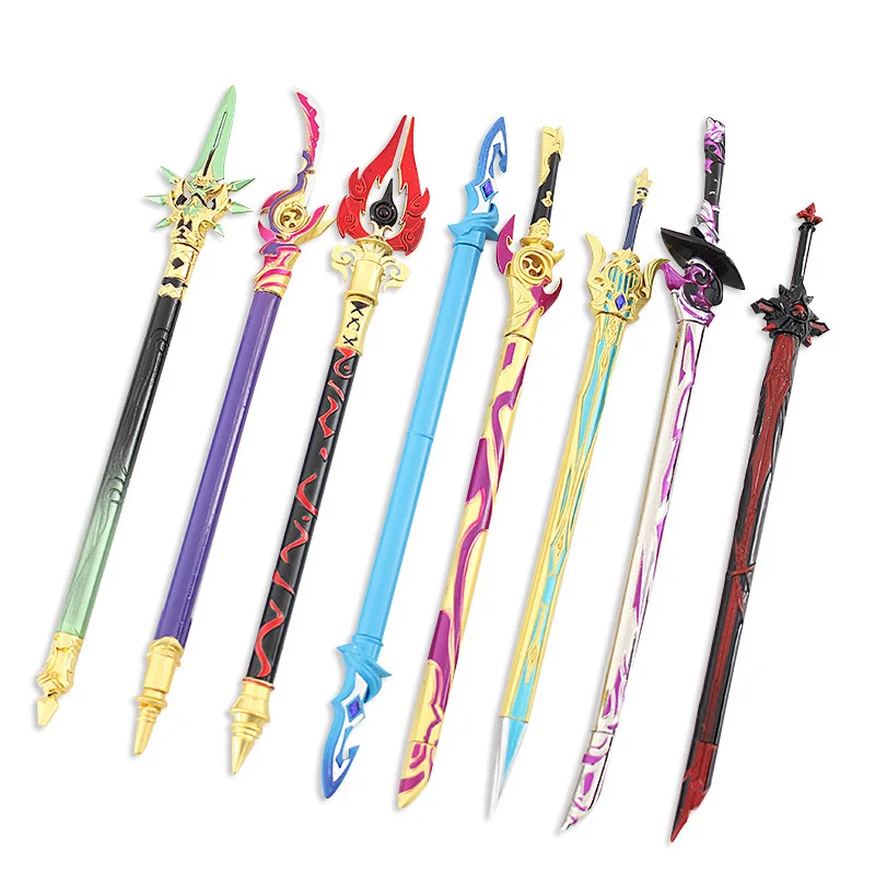 

Anime Genshin Impact Tartaglia Cosplay Signature Pen Writing Signature Pen Pendant 22Cm Gel Pen Black Ink Pen Metal Model Gifts