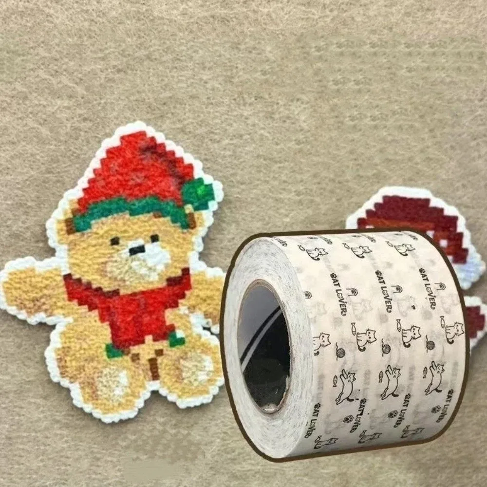 고양이 무늬 비즈 포지셔닝 테이프 고온 내열 무자국 베이킹 천 테이프 손으로 찢어지는 고정 비즈 스티커