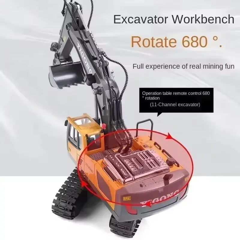 2.4G Remote Control Excavator Dump Truck RC Model Car Toy Professional Alloy Plastic Simulation Construction Vehicle For Kid rc cars rc trucks rc construction toy