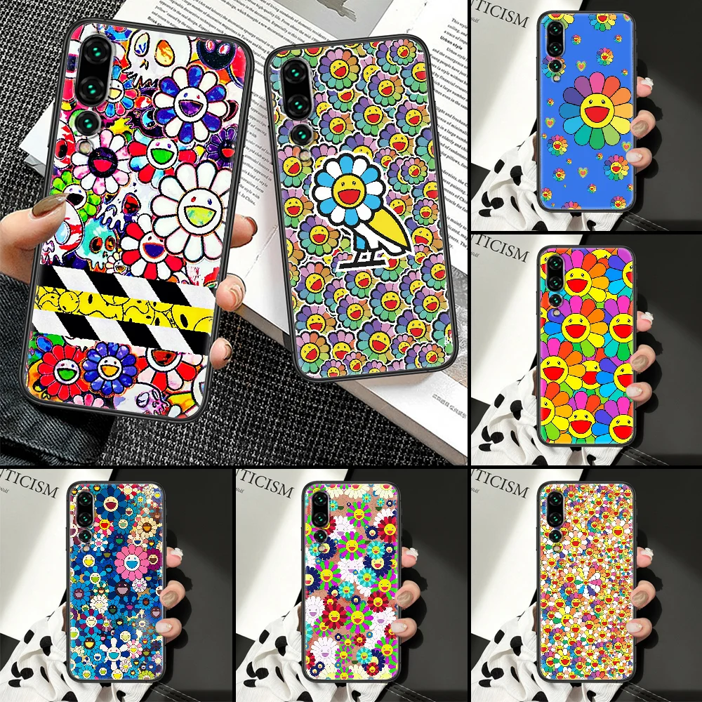 Чехол для телефона с подсолнухами Huawei P Mate P10 P20 P30 P40 10 20 Smart Z Pro Lite черный мягкий