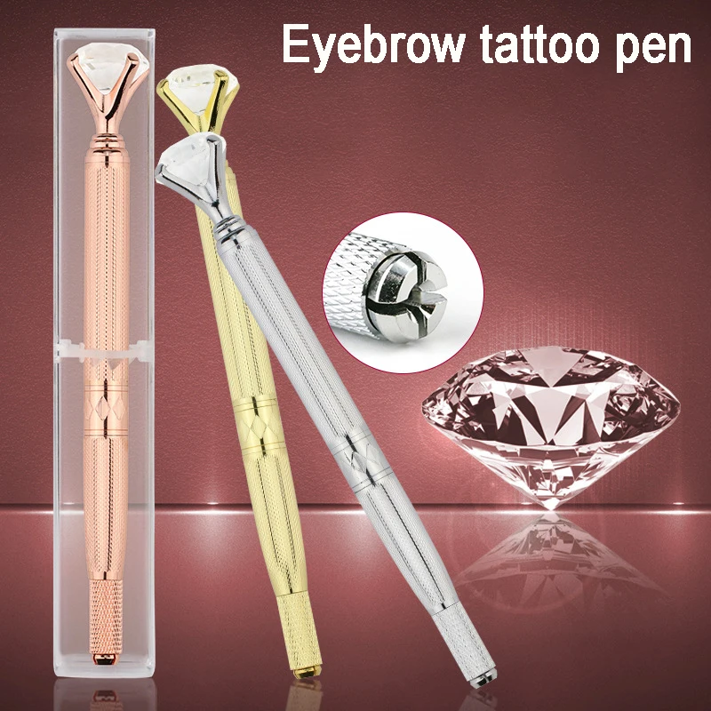 

Professional 3D Eyebrow Embroidery Tattoo Manual Pen Microblading Eyebrow Lip with Crystal Diamond Permanent Tattoo Accessories