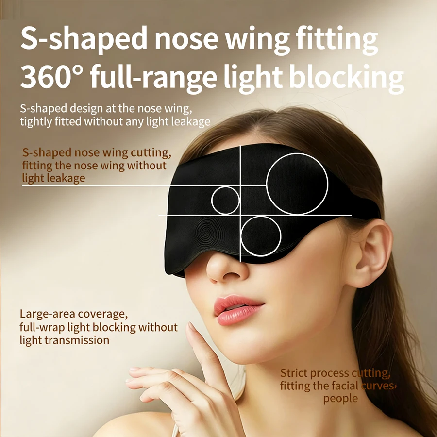 Luxurious 3D Memory Foam Sleep Eye Mask - Ultimate Light Blocking Night Blindfold