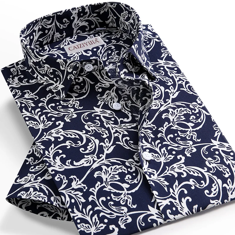 

Men's Summer Floral Printed Casual Shirts Short Sleeve Shirt Leisure Standard-fit Turn-down Collar Shirt Without Pockets Design